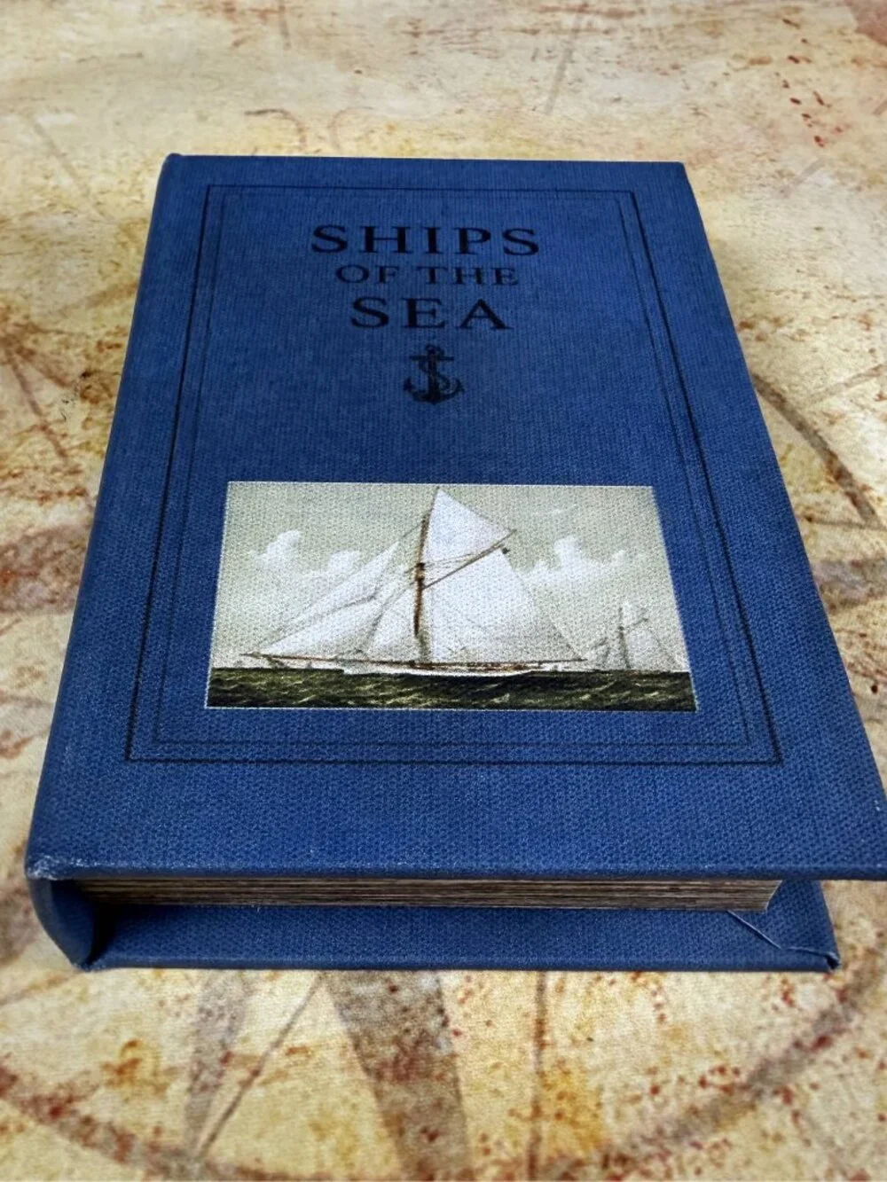 Ships of the Sea Decorative Book Storage Box | Nautical Hidden Storage